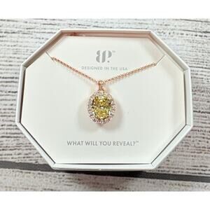 Bomb Party 2424 Necklace - Lemon Cubic Zirconia on Rose Gold - NK65924